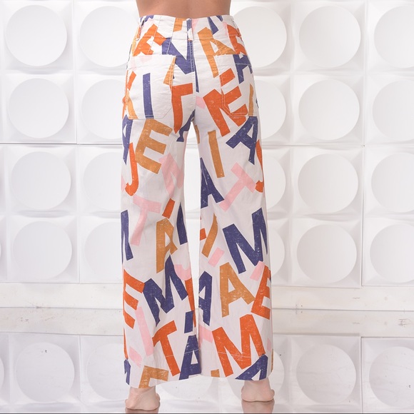 Anthropologie Maeve Pants| Je T’aime Big Lettering Print
NEVER WORN Sz 25 - Picture 4 of 4